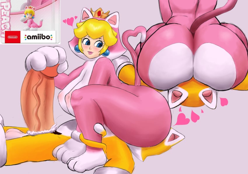 alternate_breast_size ass breasts cat_mario cat_peach facesitting female femdom glansjob huge_ass huge_breasts huge_cock male mario mario_(series) multiple_images neko_peach nintendo penis princess_peach rubellite smothering smothering_ass super_mario_3d_world