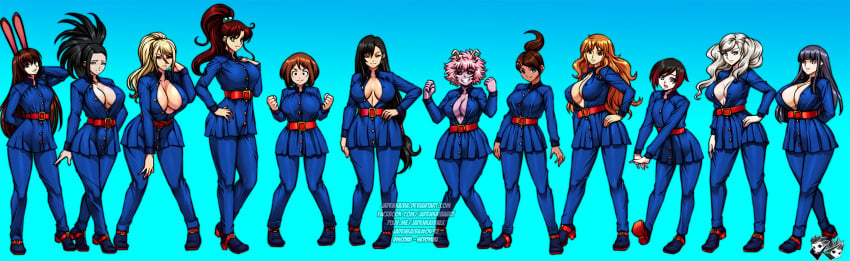 12girls 6+girls alternate_version_available animal_ears ann_takamaki asahina_aoi big_breasts blonde_hair breasts bunny_ears cosplay crossover danganronpa eastern_and_western_character female female_only final_fantasy final_fantasy_vii huge_breasts hyuuga_hinata jadenkaiba large_breasts makoto_kino megami_tensei metroid mina_ashido momo_yaoyorozu multiple_girls my_hero_academia nami naruto naruto_shippuden ochako_uraraka one_piece persona persona_5 pink_hair pink_skin ruby_rose rwby sailor_jupiter samus_aran tifa_lockhart twintails velvet_scarlatina violet_beauregarde_(cosplay) willy_wonka_and_the_chocolate_factory