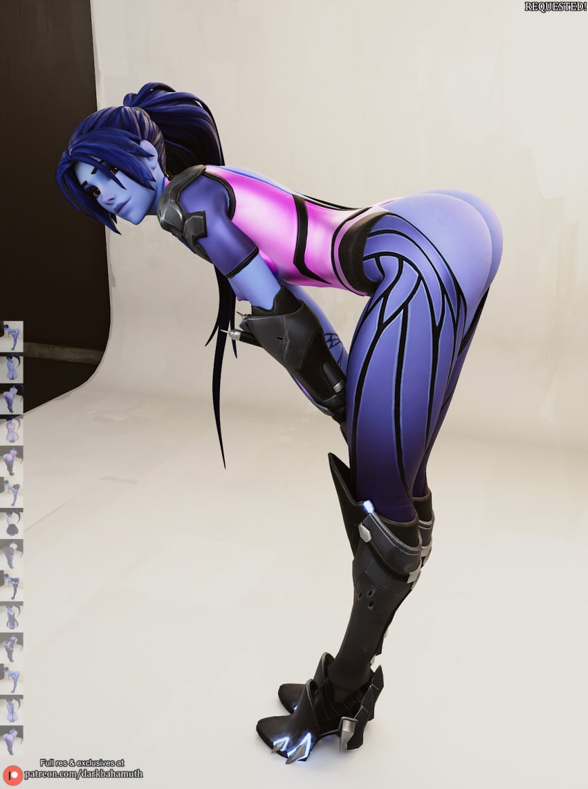 1girls 3d ass darkbahamuth light-skinned_female overwatch pinup solo solo_female widowmaker