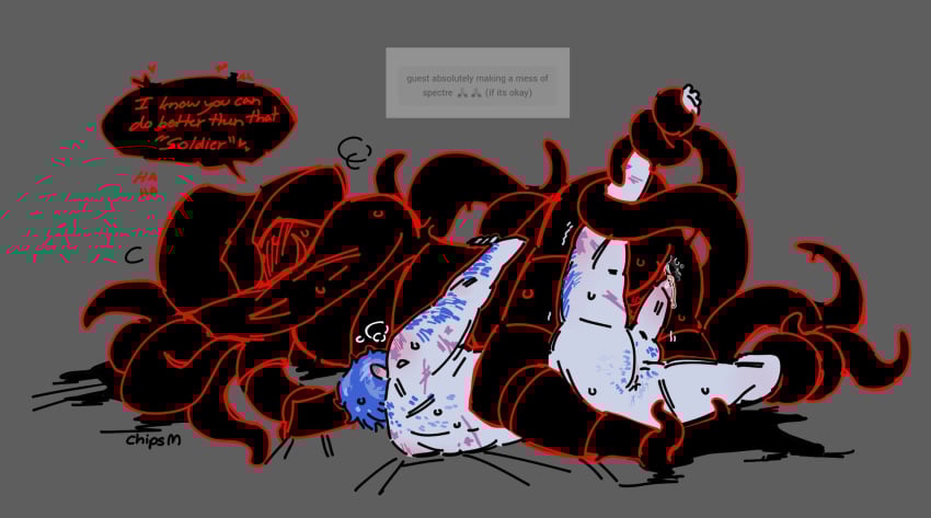 black_tentacles blush cuntboy forsaken_(roblox) gay gay_sex guest_1337_(forsaken) intersex sweat tentacle the_spectre_(forsaken) yaoi