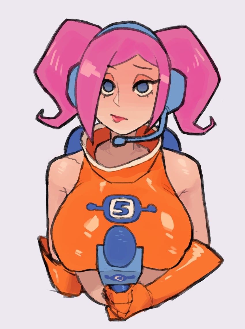 1girls big_breasts breasts gloves headgear headset large_breasts nipple_bulge pink_hair ruka481 sega space_channel_5 ulala