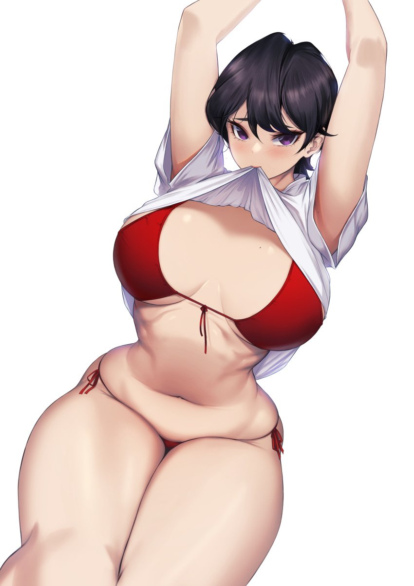 1girls big_breasts blueorca blush blush blushing_at_viewer breasts curvaceous curvy curvy_female female female_focus female_only hi_res highres hourglass_figure huge_breasts komi-san_wa_komyushou_desu komi_shuuko large_breasts light-skinned_female light_skin mole mole_on_breast navel short_hair slim_waist solo solo_female solo_focus tall thick_thighs thighs wide_hips