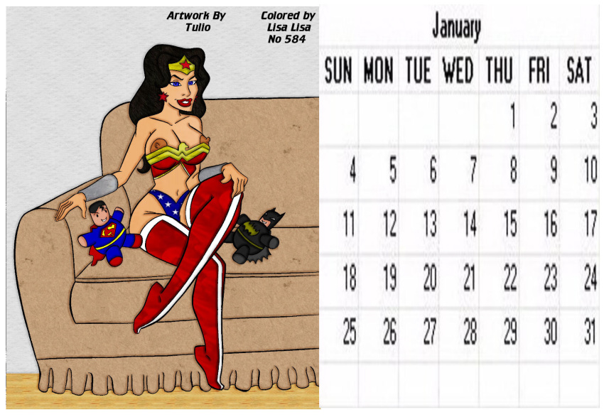 1girls calendar_(medium) dc_comics lisa_lisa_(artist) tagme thigh_boots tulio wonder_woman wonder_woman_(series)