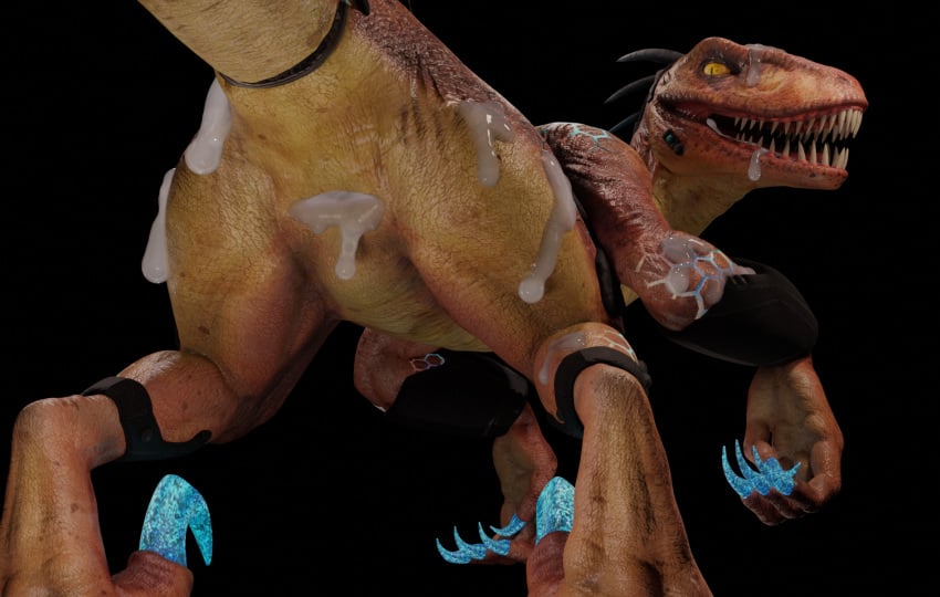 3d_(artwork) animal_genitalia ass big_butt big_teeth bodily_fluids cloaca cloacal cum cum_in_cloaca cum_in_mouth cum_inside cum_on_arm cum_on_face cum_on_leg cybernetics cyborg deinonychus digital_media_(artwork) dinosaur dromaeosaurid female feral genital_fluids genitals hi_res killer_instinct machine microsoft multicolored_body multicolored_scales rareware reptile reptilligator riptor scales scalie simple_background solo teeth theropod thick_thighs video_games xbox_game_studios