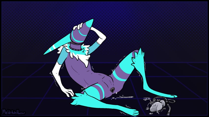 16:9 2021 ambiguous_gender anal_juice anthro anus anus_only blue_body blue_fur bodily_fluids buttplug deltarune detailed_background digitigrade eyeless fur hand_on_head hi_res melthecannibal multicolored_body multicolored_fur null null_bulge nullo pattern_background paws plug_(sex_toy) purple_body purple_fur sex_toy shaking signature simple_background sitting solo spread_legs spreading undertale_(series) vibrator video_games werewerewire white_body white_fur widescreen