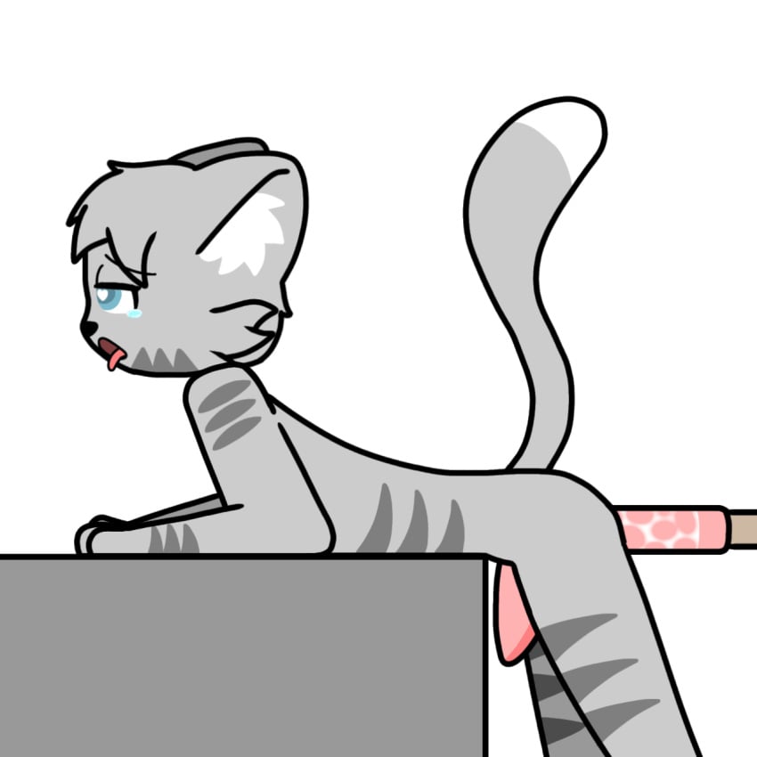 1:1 animated anthro black_nose blue_eyes bodily_fluids dcat07 dipstick_tail domestic_cat felid feline felis forced fucking_machine fur genitals gif grey_body grey_fur grey_hair grey_stripes grey_tail hair hi_res inner_ear_fluff machine male mammal markings open_mouth penis pink_penis pink_tongue punishment sex_machine sex_toy short_hair short_playtime solo striped_body striped_fur stripes tail_markings tapering_penis tears tongue tongue_out toy tuft white_body white_fur white_inner_ear_fluff white_tail