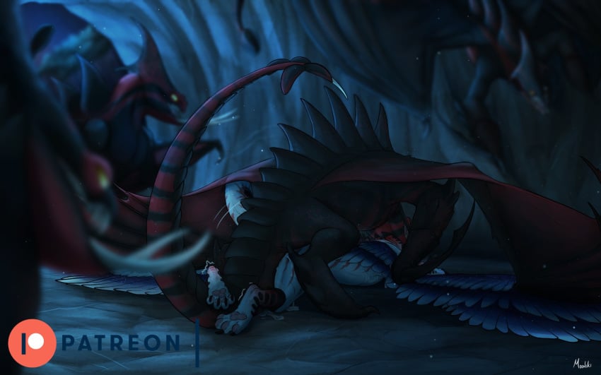 anal anal_sex blurred_foreground bodily_fluids claws cum cum_in_ass cum_inside danie_(moonski) deathgripper dragon dreamworks duo feet female female_penetrated feral feral_on_feral genital_fluids group hi_res how_to_train_your_dragon male male/female male_penetrating male_penetrating_female moonski night_fury patreon pawpads paws penetration roaring saliva scalie teeth western_dragon