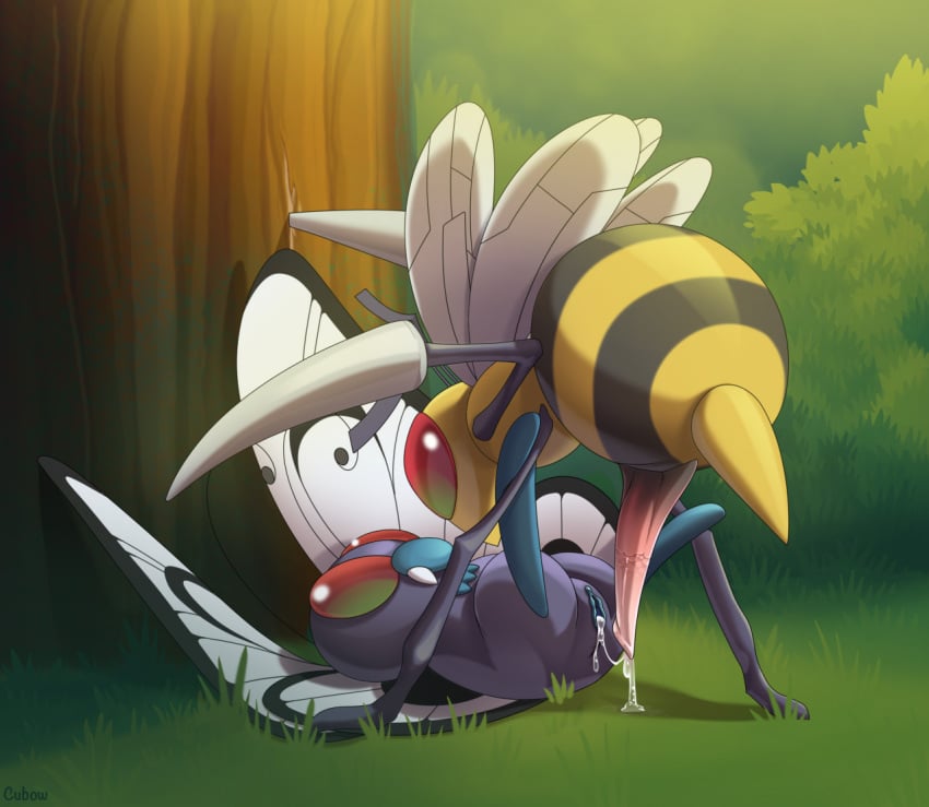 arthropod beedrill bodily_fluids butterfree cubow cum cum_in_pussy cum_inside duo female feral forest forest_background genital_fluids genitals insects male male/female nature nature_background nintendo penis plant pokémon_(species) pokemon pokemon_focus tree vaginal_penetration video_games wings