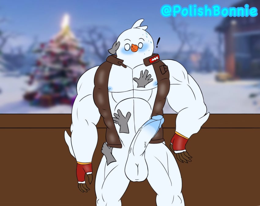 ! abs anthro anthro_only anthrofied antlers armwear avian balls biceps big_penis black_nose blue_penis blush blushed blushing carrot christmas_tree clothed clothing epic_games erect_penis erection fortnite gay genitals half-closed_eyes hand_on_body hand_on_leg hands hands_on_body hands_on_chest hands_on_head hands_on_legs long_penis looking_at_viewer male male_only mammal muscles muscular nipples no_underwear nude nude_male partially_clothed penis polishbonnie signature snow snowman snowmando_(fortnite) standing surprise surprised testicles touching_body touching_face touching_leg two_tone_penis white_eyes white_penis wide_hips