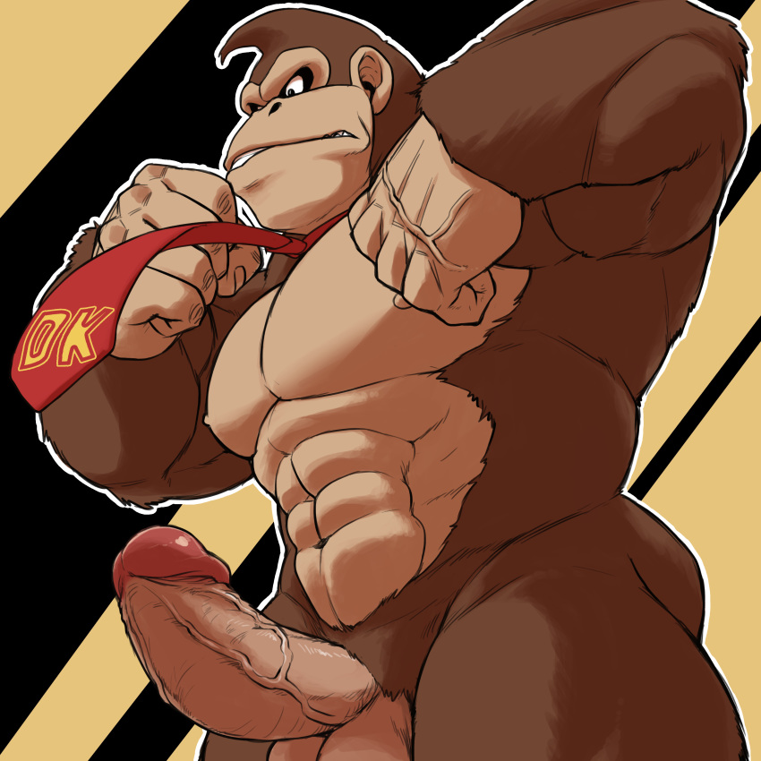 abs anthro ape balls casual casual_nudity donkey_kong donkey_kong_(series) gorilla male male_only nintendo othukimi penis solo solo_male veiny_penis