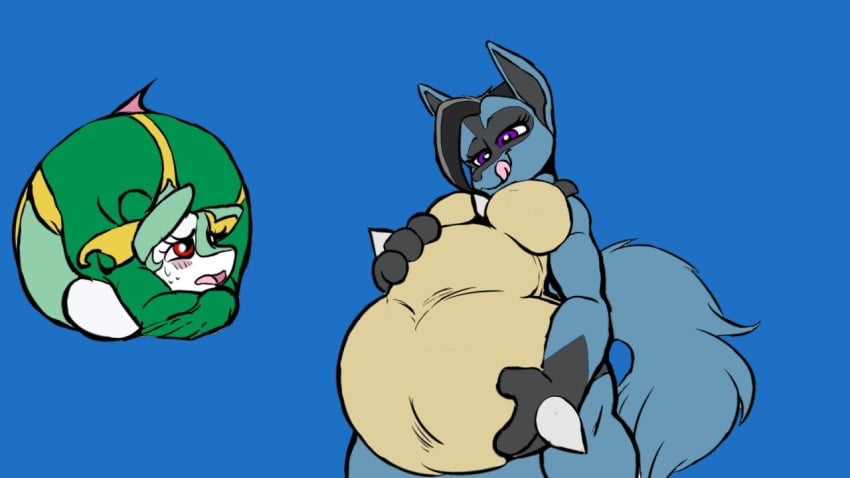 16:9 2020 3_fingers anthro anthro_pred artemis_lucario belly belly_rub big_belly big_breasts blue_background blue_eyes blush breasts canid canine canis cutaway digital_media_(artwork) duo featureless_breasts female female_pred female_prey feral feral_prey fingers flat_colors front_view generation_4_pokemon generation_5_pokemon hand_on_belly holding_belly inside_stomach internal licking licking_lips licking_own_lips lucario mammal narrowed_eyes nintendo olivia_lost oral_vore organs pokemon pokemon_(species) red_eyes reptile scalie self_lick serperior silent_e simple_background smile soft_vore spikes spikes_(anatomy) stomach stomach_bulge thick_thighs tongue tongue_out vore wide_hips widescreen