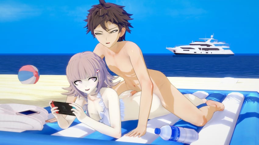 1boy 1girls 3d ball beach beachball cum cum_in_ass cum_on_body danganronpa hinata_hajime koikatsu looking_at_partner mole naked naked_female naked_male nanami_chiaki nintendo_switch outdoor_nudity outdoor_sex outdoors outside prone_bone saimatsukk sex tagme water