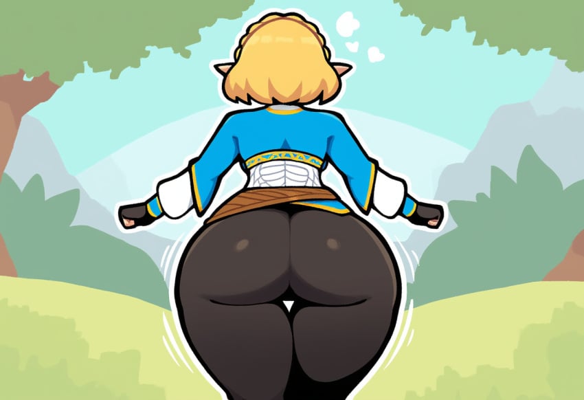 1girls ai_generated from_behind huge_ass nintendo novelai solo_female the_legend_of_zelda the_legend_of_zelda:_breath_of_the_wild thick_thighs thigh_gap wide_hips zelda_(breath_of_the_wild)