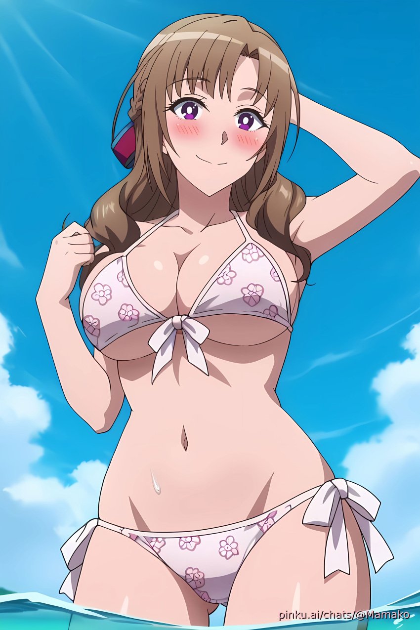 ai_generated aichat beach bikini candid cute ecchi mamako_oosuki milf okaasan_online phone_wallpaper pinku pinku.ai pinkuai