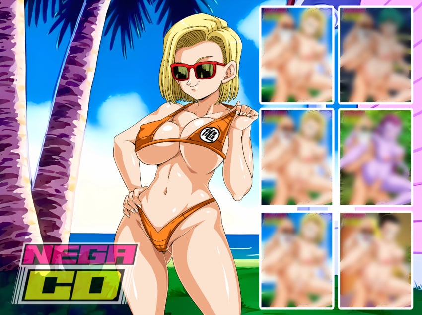 android_18 dragon_ball dragon_ball_super dragon_ball_z edit female master_roshi megacd muten_roushi sano-br sunglasses tinted_eyewear