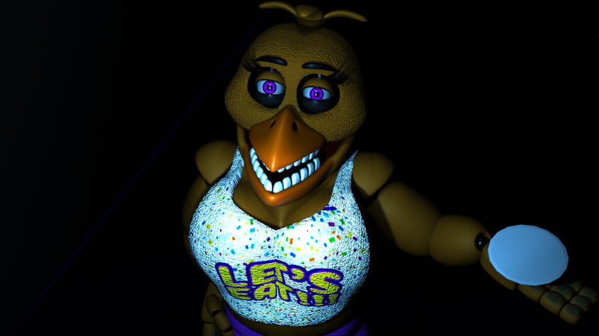 advertisement bib chica_(fnaf) fangame five_fucks_that_week_(fangame) large_breasts teaser yellow_body