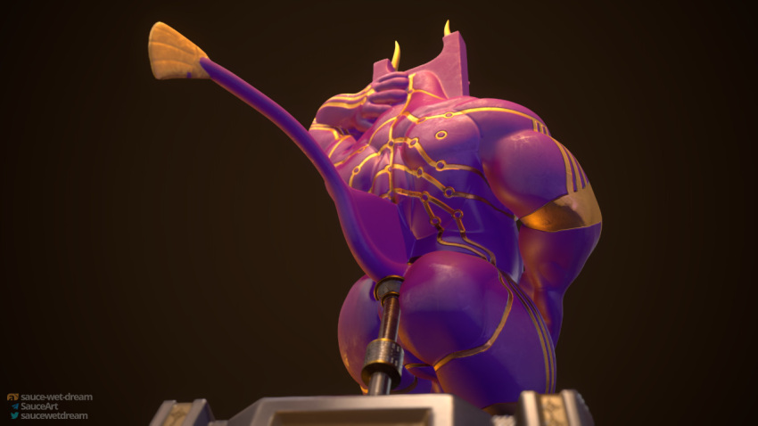 16:9 3d anthro anthro_focus anus ass back_muscles barazoku biceps big_muscles bovid bovid_horn bovine bovine_horn bovine_tail bull_horn cattle european_mythology fingers foreskin furry genitals greek_mythology hammer horn humanoid_hands kemono male male_anthro male_focus mammal minotaur model muscular muscular_anthro muscular_male mythology penis saucewetdream sculpt solo tail_tuft thick_thighs tools tuft unguligrade_anthro unguligrade_legs warrior widescreen