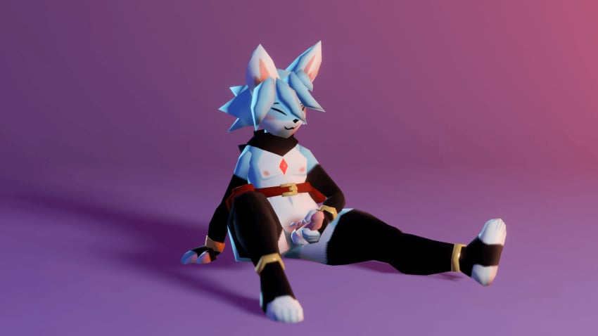 3d_(artwork) 3d_animation animated anthro armwear axyn axyn_(shinlalala) balls belt belt_pouch blue_body blue_fur blue_hair bottomless bottomless_anthro bottomless_male canid canine canis clothed clothing digital_media_(artwork) domestic_dog elbow_gloves erection femboy fur genitals gloves hair handwear hi_res humanoid_genitalia humanoid_penis leggings legwear male mammal masturbation penis shiba_inu shinlalala simple_background sitting smile solo spitz white_body white_fur yellow_eyes