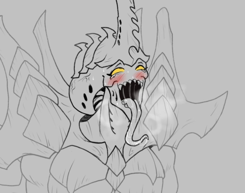 1girls ahe_gao alien alien_girl black_and_white blush chitin claws female hive_tyrant insect_girl insect_humanoid long_tongue meme meme_reference monster monster_girl spacemaxmarine thick thick_thighs tongue tongue_out tyranid warhammer_(franchise) warhammer_40k yellow_eyes