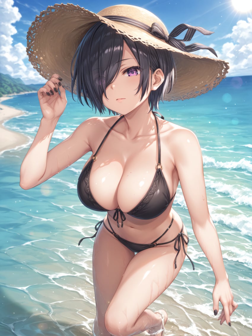 1girls ai_generated alternate_breast_size bikini female female_only kirishima_touka solo tagme tokyo_ghoul