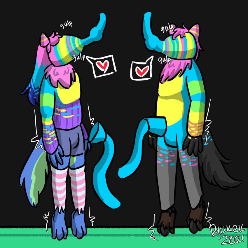 1:1 anthro blukek bodily_fluids canid canine canis clothing deltarune domestic_cat drone duo felid feline felis genitals heart heart_reaction legwear male mammal matt_(blukek) mesomorph mid_transformation penile penis penis_milking speech_bubble stockings story story_in_description text transformation transformation_sequence undertale_(series) video_games werewire wire wolf