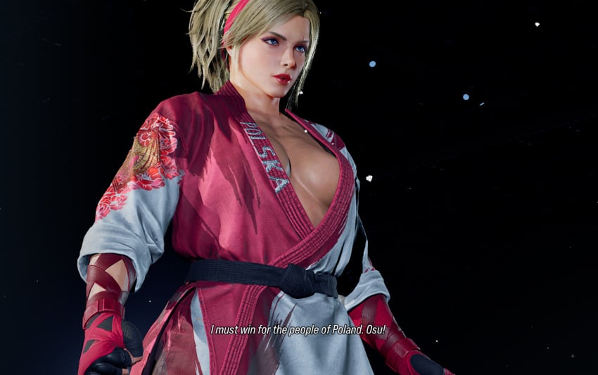 1girls 3d big_breasts blonde_hair cleavage female female_only gi karate_gi lidia_sobieska mod solo tekken tekken_8