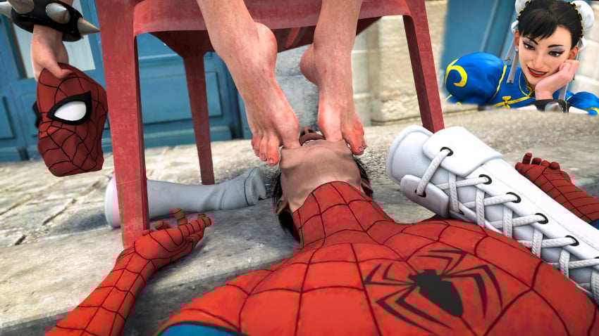 1boy 1girls aftermath age_difference asian_female asian_milf assertive_female bad_end barefoot beaten beaten_up big_dom_small_sub boots_removed capcom captured china_dress chinese_clothes chun-li chun-li_(fortnite) curvy defeat defeated defeated_hero dominant_female domination embarrassed embarrassing evil_grin feet_on_face female femdom feminist foot_fetish foot_in_mouth foot_play game_over helpless helpless_male hero_in_trouble loser male male_dominated malesub marvel marvel_comics marvel_vs._capcom mask_removed older_female open_mouth sinatra sitting size_difference slave smaller_male smile spider-man spider-man_(series) street_fighter stretched_mouth submissive submissive_male sweat sweatdrop thick_thighs unmasked used victory voluptuous winner you_lose
