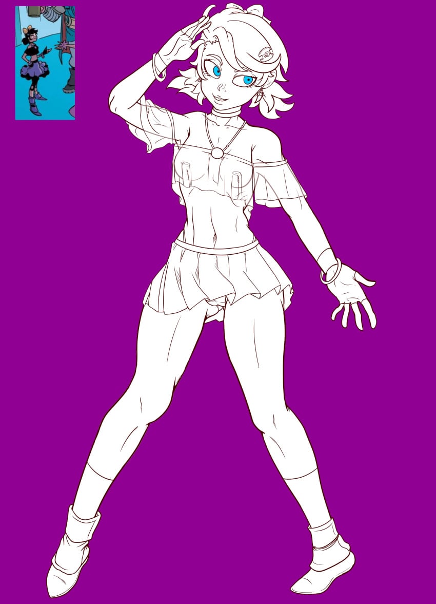 axl_vegeta blue_eyes marvel marvel_comics marvel_rivals peni_parker peni_parker_(marvel_rivals) see-through_clothing spider-man_(series) visible_nipples wip
