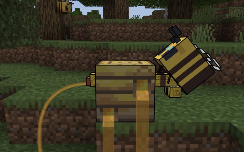 arthropod bee bee_(minecraft) genitals hi_res hymenopteran insects male microsoft minecraft mjnvg159 mojang penis solo xbox_game_studios