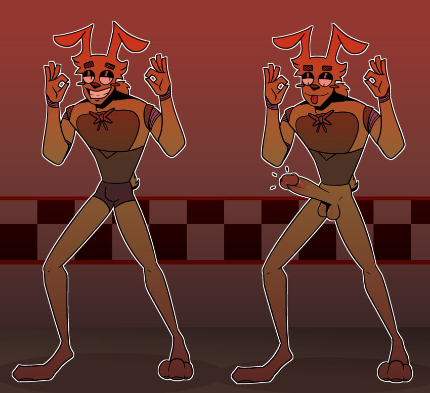 absurd_res animatronic anthro balls bow_tie ciroking clothed clothing eyebrows five_nights_at_freddy's five_nights_at_freddy's_3 genitals glistening glistening_genitalia glistening_penis gradient_background hi_res lagomorph leporid machine male male_only mammal model_sheet mrdu3 pattern_background paws penis rabbit robot scut_tail short_tail simple_background solo springtrap springtrap_(fnaf) tongue tongue_out underwear underwear_only video_games