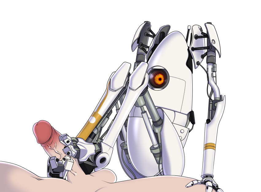 1_eye 1boy 1other 2020 absurd_res ai_core_(portal) ambiguous_focus ambiguous_gender animatronic balls ballsack duo dzk erection faceless_character faceless_human foot_fetish foot_play footjob foreskin foreskin_folds genitals glans hi_res human human_on_humanoid humanoid intact interspecies machine male male/ambiguous mammal not_furry p-body_(portal) partial_male penis portal_(series) retracted_foreskin robot robot_humanoid scrotum sex shaved_crotch testicles uncut valve vein veiny_penis video_games white_background