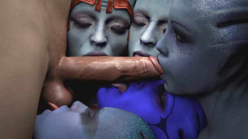 1boy 3d 5girls alien alien_girl alien_humanoid alternate_version_at_source aria_t'loak asari big_penis blender blowjob blowjob_face blue blue_skin closed_eyes commander_shepard female_focus gretdb harem human_is_better human_on_humanoid liara_t'soni licking licking_balls licking_penis licking_testicles lips lips_on_penis long_penis maleshep mass_effect mass_effect_andromeda morinth multiple_girls partial_male peebee samara shiny shiny_skin tagme tongue tongue_on_penis