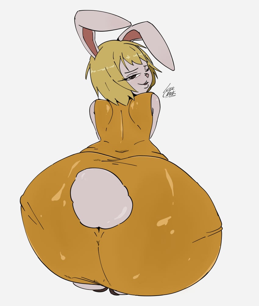 1girls ass ass_focus bad_anatomy big_ass big_butt blonde_hair bunny bunny_ears carrot_(one_piece) dress female furry furry_female large_ass large_butt leekcheek looking_back mink mink_tribe minkmen_(one_piece) one_piece pov rabbit rabbit_girl rabbit_tail solo solo_focus thick thick_ass white_fur