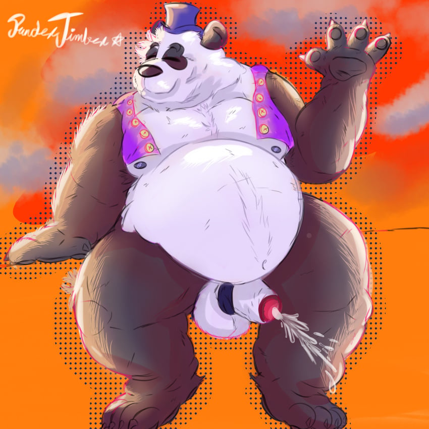 2024 2d 2d_(artwork) anthro antropomorph balls bandage_on_penis beard calm chubby closed_eyes cock cum cumming cumshot dick ejaculation furry_only genitalia hand_up hat jacket_open just_dance just_dance_2017 male only only_male panda_(just_dance) panda_bear pandertimber penis red_glans sitting ubisoft