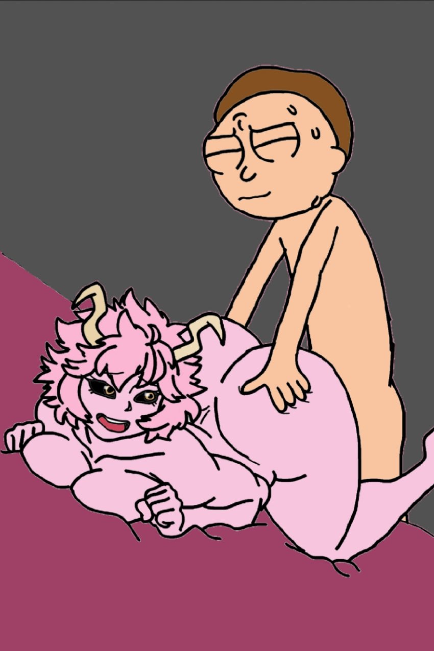 big_ass crossover doggy_style eastern_and_western_character grabbing_ass guege mina_ashido morty_smith my_hero_academia rick_and_morty sex