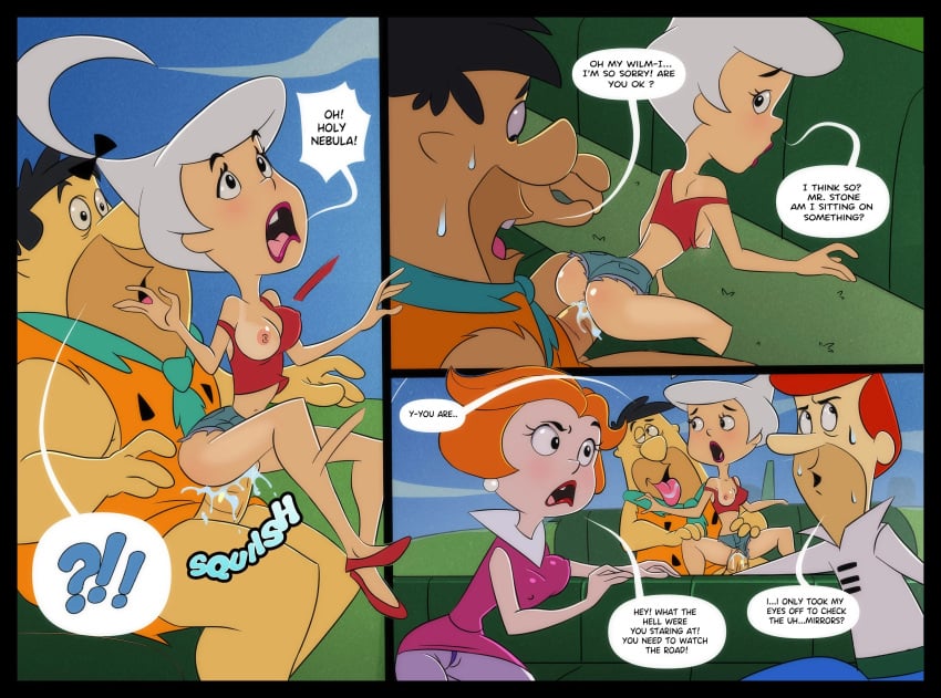 cartoon_network comic crossover datguyphil fred_flintstone george_jetson hanna-barbera jane_jetson judy_jetson the_flintstones the_jetsons