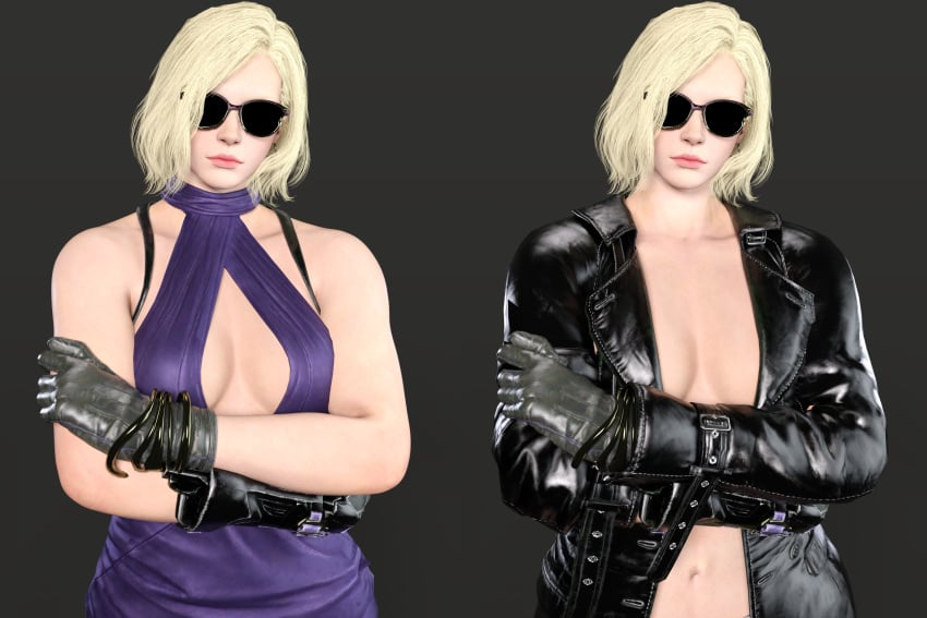 1girls big_breasts blonde_hair breasts cleavage female female_only milf nina_williams sunglasses tekken tekken_8 tinted_eyewear zeneox