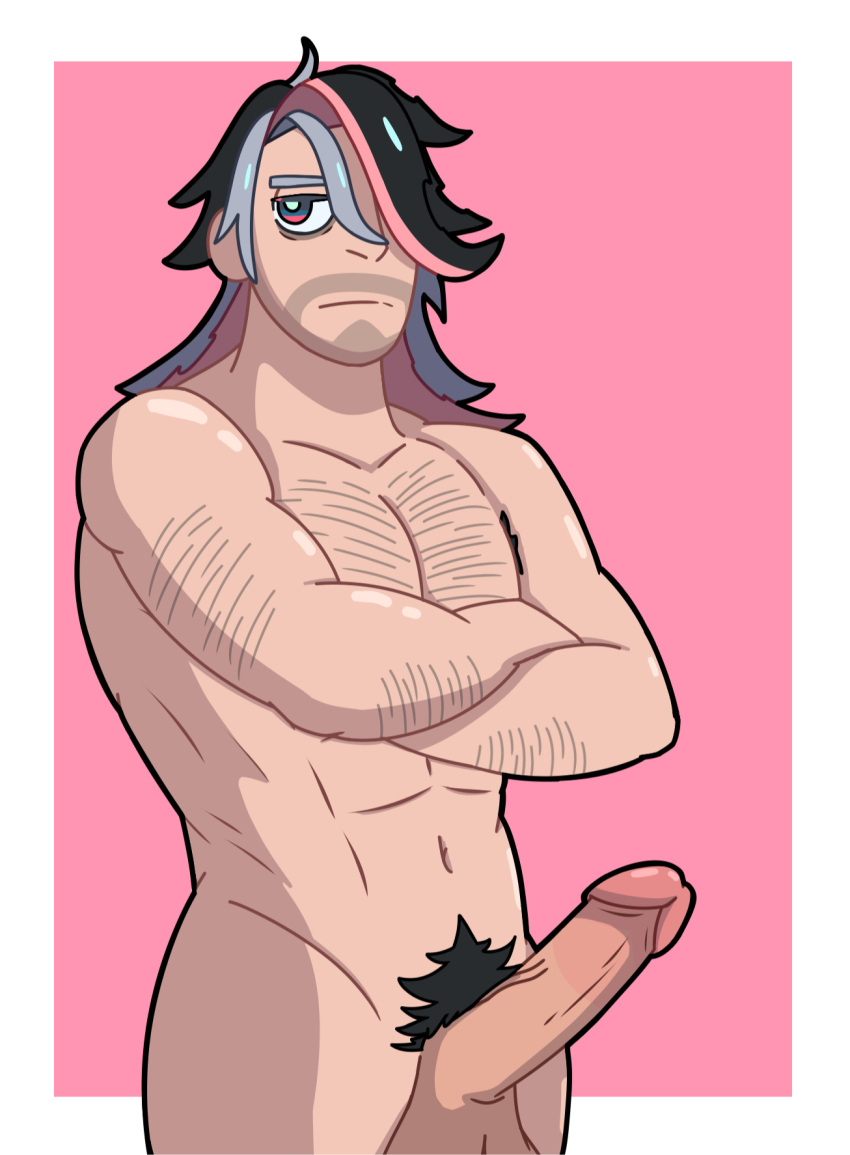 aged_up aniki_(worlds_end_club) anonymous_artist body_hair drawfag drawthread_request erection hairy male_focus male_only muscles muscular penis solo_male world's_end_club