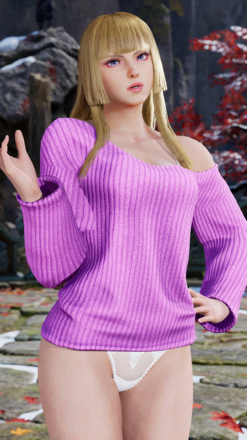 1girls blonde_hair emilie_de_rochefort female female_only namco omegaxsmash panties tekken tekken_8 thick_thighs