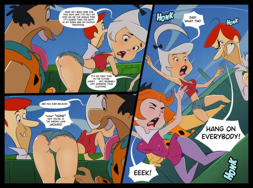 cartoon_network comic crossover datguyphil fred_flintstone george_jetson hanna-barbera jane_jetson judy_jetson the_flintstones the_jetsons