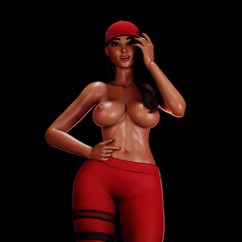 1girls artist_request big_breasts breasts breasts_out female female_focus female_only fit fit_female fortnite large_breasts light-skinned_female light_skin red_pants ruby_(fortnite) solo solo_female solo_focus tagme topless topless_female