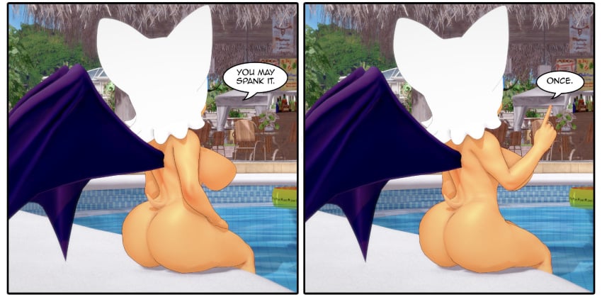 1girls 3d ass breasts completely_nude completely_nude_female female female_only koikatsu misunderstoodsecrets nude nude_female pool rouge_the_bat sitting solo sonic_(series) swimming_pool tagme