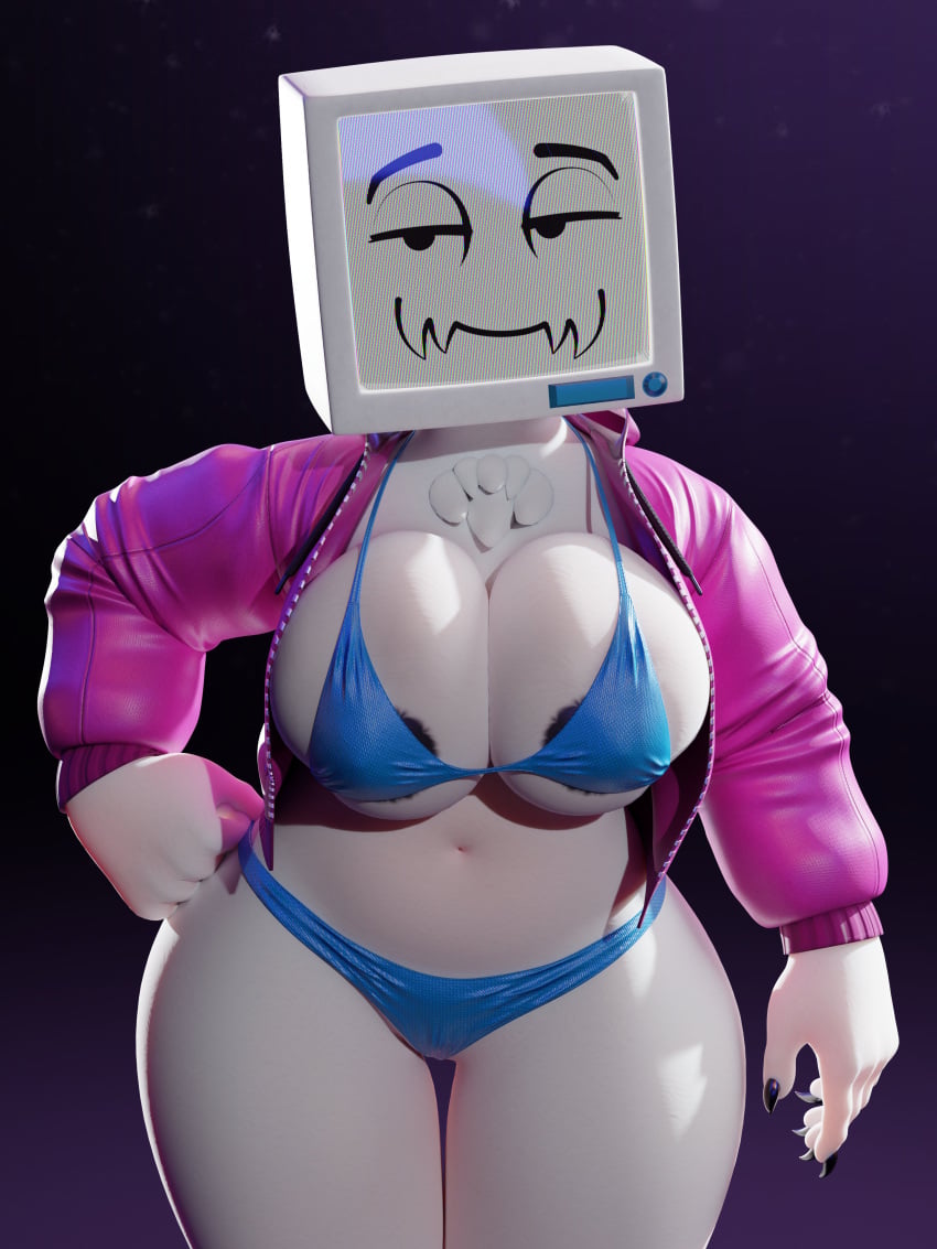 1girls 3d 3d_(artwork) 3d_model 5_fingers big_areola big_ass big_belly big_breasts big_butt big_thighs bikini blue_bikini bra chubby chubby_female fat fat_ass fat_belly fat_breasts fat_butt fat_thighs high_resolution highres huge_ass huge_breasts huge_butt huge_thighs jacket jacket_open large_ass large_butt large_thighs nails panties pink_jacket pyrocynical pyrocynical_tvhead_oc thick thick_ass thick_body thick_breasts thick_butt thick_hips thick_legs thick_thighs tv_head wide_ass wide_hips wide_thighs zoidberg656 zoidrawzaton