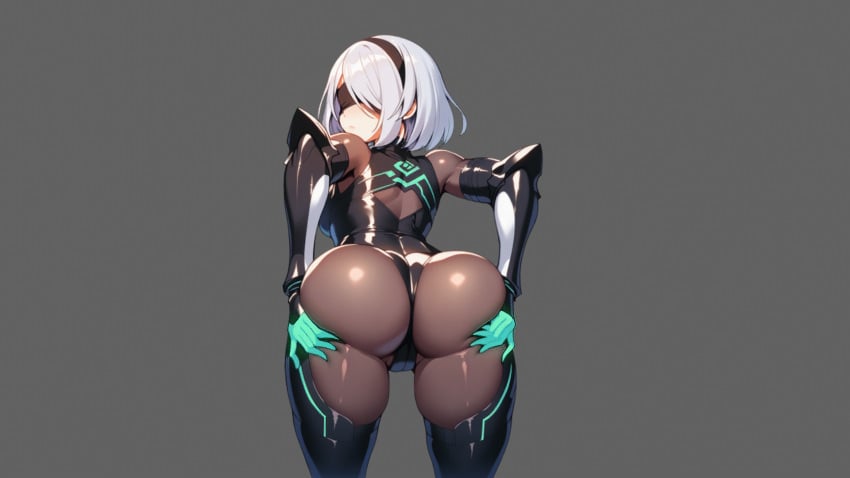 ai_generated animated ass ass_grab holding_ass nier:_automata squeezing_ass twerking yorha_2b