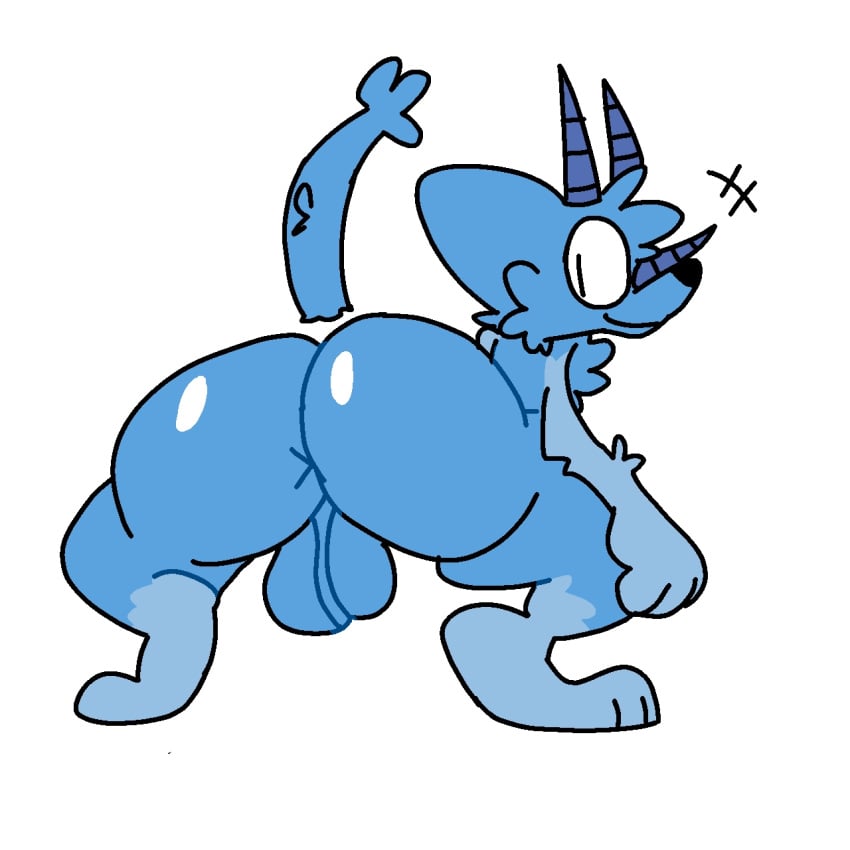 algebralien anthro anthrofied artstyle_imitation ass balls battle_for_bfb battle_for_bfdi battle_for_dream_island bfb bfdi big_ass big_butt black_nose blue_balls blue_body blue_fur blue_horns blue_skin blue_tail butt dog!four_(wandapinkay) facial_tuft four_(bfb) fur furry genitals horns jacknjellify looking_pleasured mr_number_boi_(artist) object_show object_show_community object_shows osc plain_background presenting_ass presenting_hindquarters simple_background solo solo_anthro solo_focus superiorfox_(style) tail testicles the_power_of_two tpot white_background x_finds_out_his_value xfohv