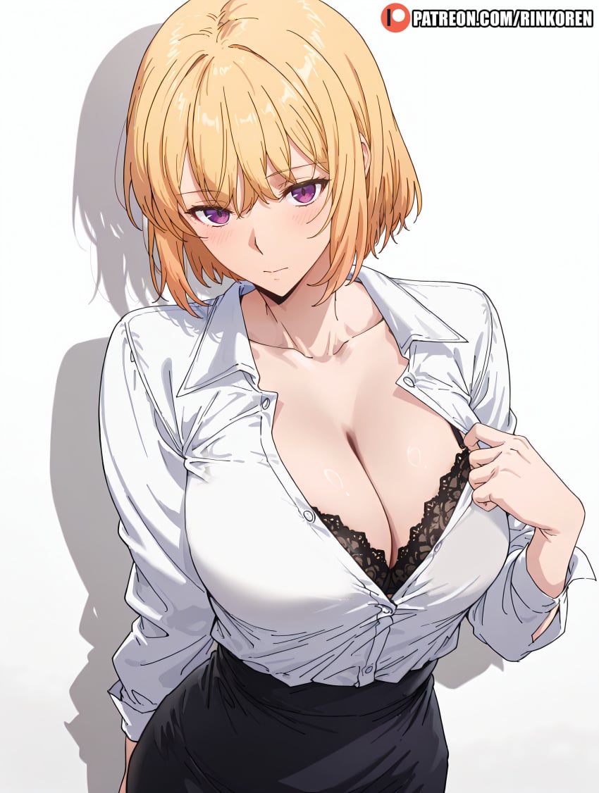 1girls 2025 ai ai_assisted ai_generated anime anime_girl anime_style artist_name big_breasts big_breasts breasts breasts cha_hae_in cleavage hi_res high_quality high_res high_resolution highres huge_boobs huge_breasts large_boobs large_breasts looking_at_viewer patreon patreon_username seductive sexy shirt solo_leveling unbuttoned uncensored watermark