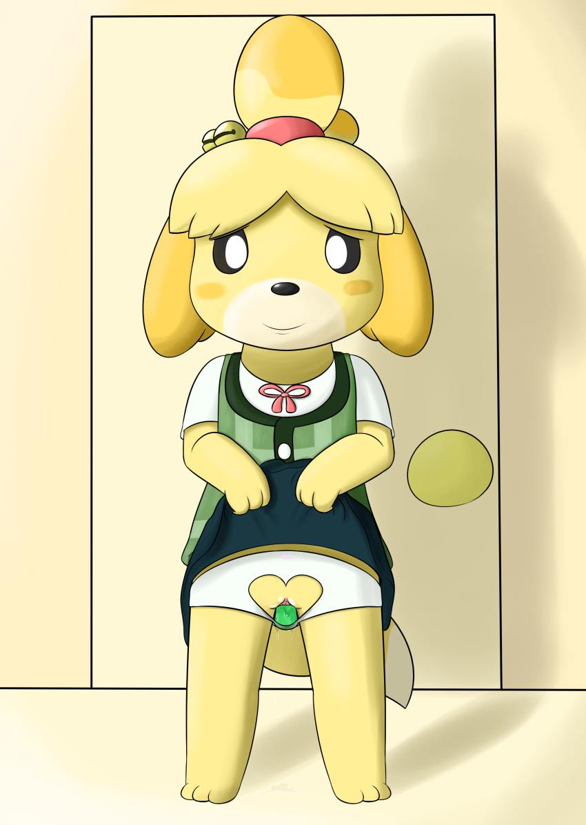 absurd_res animal_crossing anthro blush blush_stickers bottomwear canid canine canis clothed clothing dildo dildo_in_pussy dildo_insertion domestic_dog female hi_res isabelle_(animal_crossing) looking_at_viewer mammal nintendo panties pencil_skirt penetration raised_bottomwear raised_clothing raised_skirt sex_toy sex_toy_in_pussy sex_toy_insertion shih_tzu skirt solo toy_dog underwear vaginal_penetration vaginal_penetration video_games yumei