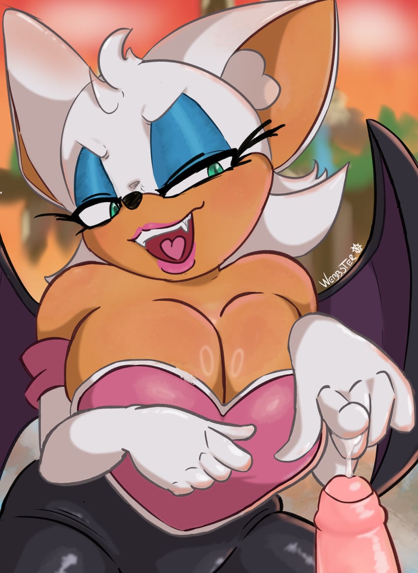 big_breasts latex latex_gloves penis rouge_the_bat shiny_skin shortstack smug sonic_(series) sonic_the_hedgehog_(series) teasing