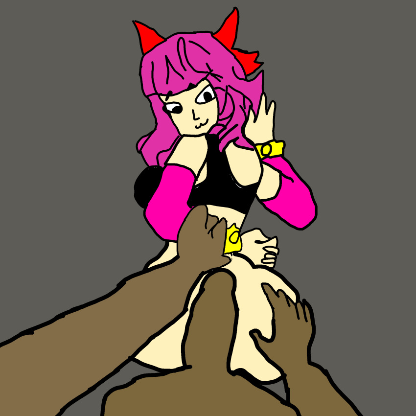 brawl_stars digital_media_(artwork) el_primo_(brawl_stars) ibispaintx melodie_(brawl_stars) pink_hair