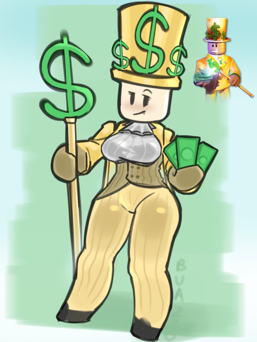 1girls artist_name bald breasts buazzo cane clothed gold_clothing hat medium_breasts mr._bling_bling reference_image roblox robloxian robux rule_63 source_request suit tagme thick thick_thighs thighs top_hat